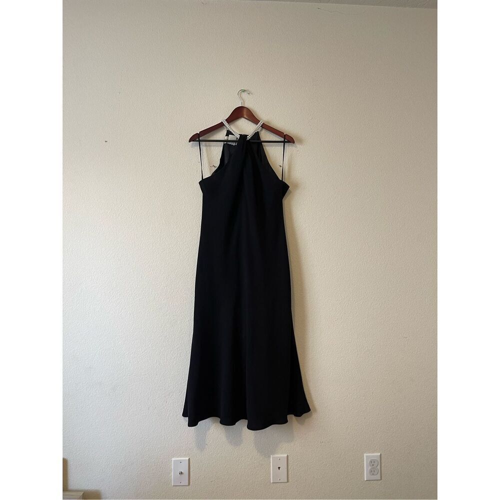 Vintage 90s y2k party dress with pearl details flowy‎ chiffon size 14